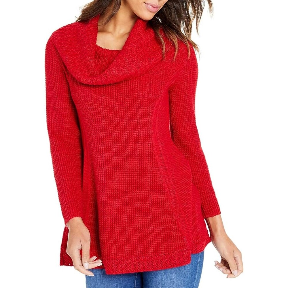 NIUBIA Red Turtleneck Oversized Sweater Sz S